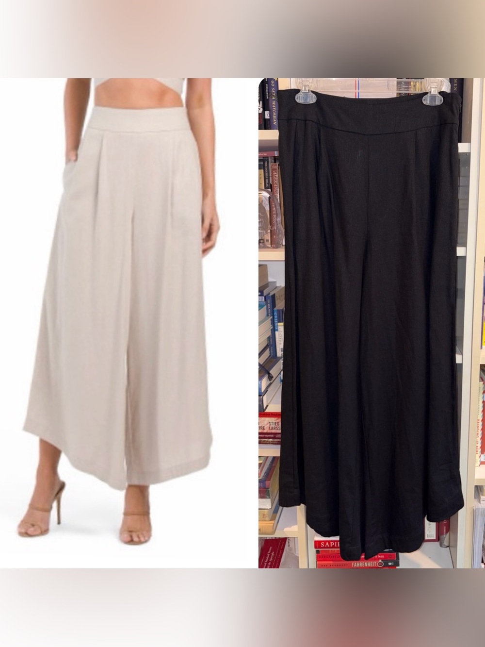 7 For All Mankind High Waist Linen Wide Loose Leg Pants